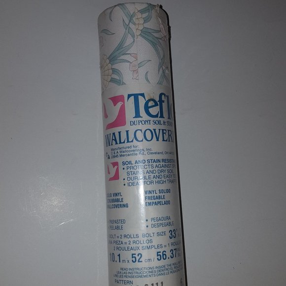 Vintage Vinyl Wallpaper Floral,Seashell/Leaf Teflon Dupont C&A Wallcvrn… - Picture 2 of 16